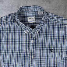 Load image into Gallery viewer, Timberland "Slim Fit" Blue White Check Cotton Long Sleeve Button-Down Shirt