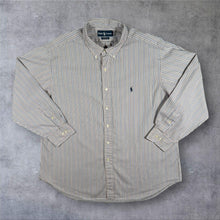 Load image into Gallery viewer, Ralph Lauren Classic Fit Shirt Blue White Stripe Long Sleeve Button Down 17.5 XL XXL
