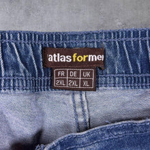 Load image into Gallery viewer, Atlas For Men Blue Stretch Cotton Denim Casual Cargo Carpenter Style Shorts