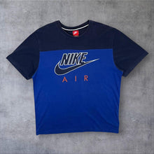 Load image into Gallery viewer, Nike Air Embroidered Big Logo Spellout Colour Block Blue T-Shirt