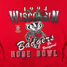 Load image into Gallery viewer, Vintage Hanes NCAA Wisconsin Badgers "Rose Bowl 1994" College Graphic Red Sweatshirt