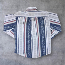 Load image into Gallery viewer, Vintage 90's Nashville Men Patterned Multi Striped Long Sleeve Flannel Cotton Shirt