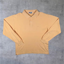 Load image into Gallery viewer, Early 00's FILA Classic Embroidered Mini Logo Yellow Long Sleeve Polo Shirt