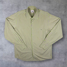 Load image into Gallery viewer, Vintage Lacoste Mini Croc Logo Green Pink Striped Long Sleeve Cotton Shirt
