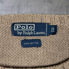 Load image into Gallery viewer, Polo Ralph Lauren Jumper Mens 3XL Big Beige Cotton Knit Crew Neck Pony Logo