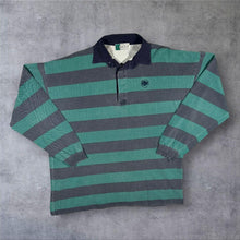 Load image into Gallery viewer, Vintage Original Street Goods Rugby Shirt XL Green Grey Striped Long Sleeve