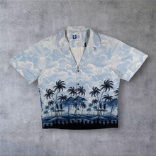 Load image into Gallery viewer, Vintage RJC Made In Hawaii Hawaiian Tropical Pattern Blue Mix Short Sleeve Shirt