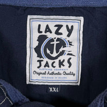 Load image into Gallery viewer, Lazy Jacks Nautical Blue White Striped Cotton 1/4 Zip Sweatshirt