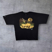 Load image into Gallery viewer, Vintage Zimbabwe (1998) "Rhino's Night" Wildlife Graphic Black Cotton T-Shirt