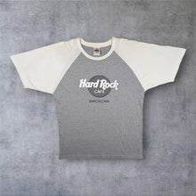 Load image into Gallery viewer, Vintage Hard Rock Cafe "Barcelona" Tourist Logo Spellout Graphic Raglan T-Shirt