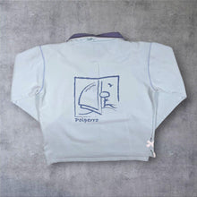 Load image into Gallery viewer, Early 00's Lazy Jacks "Polperro" Graphic Baby Blue 1/4 Zip Sweatshirt