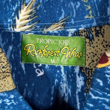 Load image into Gallery viewer, Vintage Tropic Joes Rainforest Wear "Costa Rica" Hawaiian Tropical Map Pattern Blue Shirt
