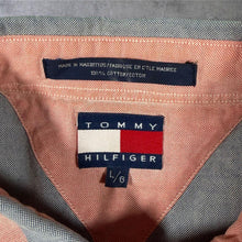 Load image into Gallery viewer, Vintage 90s Tommy Hilfiger Shirt L Crest Logo Colour Block Stripe Oversized