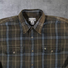 Load image into Gallery viewer, Carhartt Shirt XL Tall Black Blue Green Plaid Heavy Cotton Workwear Check XLT