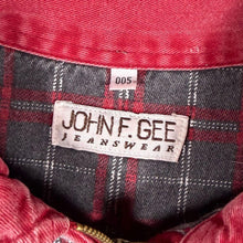 Load image into Gallery viewer, Vintage 90's John F. Gee Red Grey Check 1/4 Zip Pullover Cotton Shirt