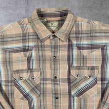 Load image into Gallery viewer, Vintage Dee Cee Brand Cowboy Western Check Long Sleeve Popper Flannel Shirt