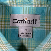 Load image into Gallery viewer, Carhartt Classic Blue Khaki White Check Short Sleeve Cotton Shirt