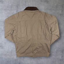 Load image into Gallery viewer, Vintage TOG24 Mens M Beige Cotton Country Field Jacket Brown Leather Collar