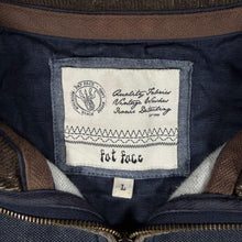 Load image into Gallery viewer, Fat Face Mens L Washed Black-Navy Quarter Zip Sweatshirt Elbow Patch Heritage