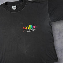 Load image into Gallery viewer, Vintage Fat Willy's Surf Shack "Blackpool" Surfer Tourist Graphic Faded Black T-Shirt