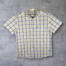 Load image into Gallery viewer, Barbour Mens 3XL XXL Tailored Fit Check Shirt Yellow Blue Short Sleeve Button Down