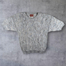 Load image into Gallery viewer, Vintage 90’s Knitpia 3D Abstract Cosby Style Short Sleeve Knit Sweater Jumper