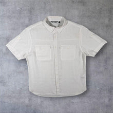 Load image into Gallery viewer, Rohan Maroc Shirt Mens L White Linen Blend Short Sleeve Travel Safari Pockets