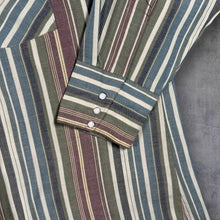Load image into Gallery viewer, Vintage Western Frontier Pearl Snap Shirt XL Made USA Cowboy Striped 90s