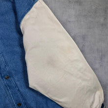 Load image into Gallery viewer, Vintage 90s Expeditions International Denim Bomber Varsity Jacket XL Made in Oman