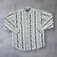 Load image into Gallery viewer, Vintage 90's Roper Cowboy Western Native American Aztec Patterned Long Sleeve Cotton Shirt