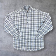 Load image into Gallery viewer, Vintage Saturdays Mens Grey Check Shirt Long Sleeve Y2K Retro