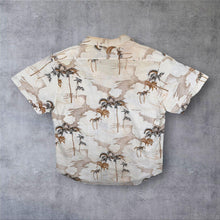 Load image into Gallery viewer, Vintage Hawaiian Tropical Pattern Cream Beige Cotton Short Sleeve Shirt