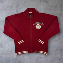 Load image into Gallery viewer, Timberland XL Full Zip Sweatshirt Burgundy Varsity College Y2K Track Jacket