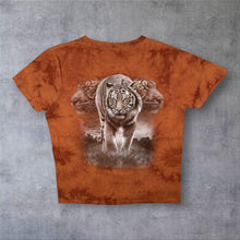 Load image into Gallery viewer, Tiger Animal Wildlife Graphic Orange Tie Dye Cotton Short Sleeve T-Shirt