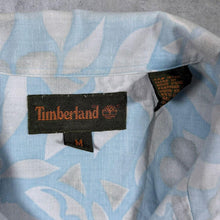 Load image into Gallery viewer, Vintage Timberland Hawaiian Floral Pattern Blue Open Collar Linen Cotton Shirt
