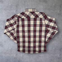 Load image into Gallery viewer, Wrangler "Flex For Comfort" Burgundy Plaid Check Cotton Blend Long Sleeve Shirt