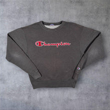 Load image into Gallery viewer, Champion Classic Embroidered Big Spellout Faded Grey Crewneck Sweatshirt