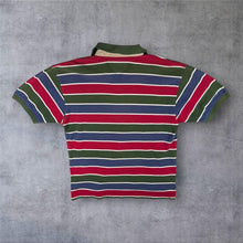 Load image into Gallery viewer, Vintage 90s Tommy Hilfiger Polo Shirt L Striped Crest Logo Red Green Navy