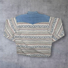 Load image into Gallery viewer, Vintage Gaucho Cowboy Western Patterned Blue Denim Long Sleeve Shirt