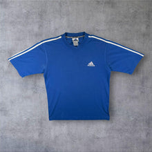 Load image into Gallery viewer, Vintage Adidas Three Stripe Embroidered Mini Logo Blue Short Sleeve T-Shirt