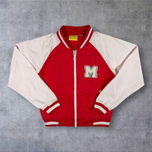 Load image into Gallery viewer, Vintage 2001 Mambo Goddess Varsity Bomber Jacket Womens 10 Y2K Red White Surf