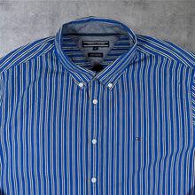 Load image into Gallery viewer, Tommy Hilfiger "New York Fit" Blue White Striped Cotton Long Sleeve Button-Down Shirt