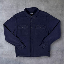 Load image into Gallery viewer, Patagonia Fjord Flannel Shirt Mens M Navy Organic Cotton Heavyweight 53947