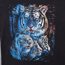 Load image into Gallery viewer, Early 00's Wild Tiger Animal Wildlige Graphic Black Cotton T-Shirt