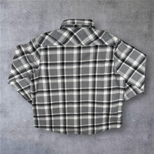 Load image into Gallery viewer, Identic Mens XXL 2XL Grey Plaid Flannel Shirt Check Grunge Lumberjack Oversized