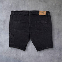 Load image into Gallery viewer, Atlas For Men Classic Black Stretch Cotton Denim Casual Cargo Shorts