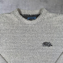 Load image into Gallery viewer, Early 00's Weird Fish Embroidered Mini Logo Light Grey-White Macaroni Knit Sweatshirt
