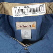 Load image into Gallery viewer, Carhartt Workwear Patch Pocket Logo Blue Short Sleeve Cotton Polyester Shirt