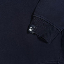 Load image into Gallery viewer, United Colors of Benetton Sweatshirt M Navy Blue Crew Neck Minimal Logo Mens