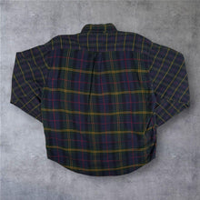 Load image into Gallery viewer, Vintage 90s Tommy Hilfiger Shirt M L Tartan Plaid Crest Logo Big Flag Cotton